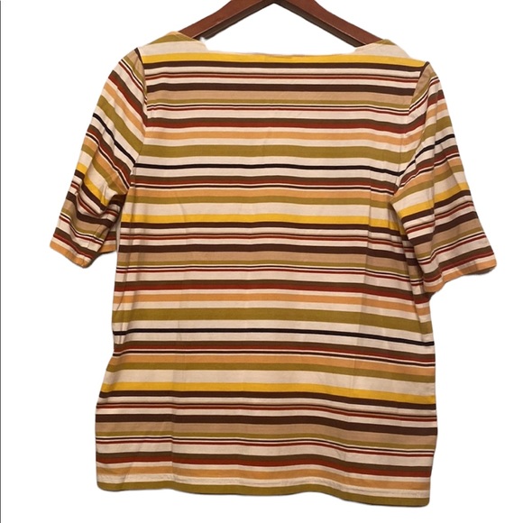 4/$20!!! Women’s Liz Claiborne Fall Colors Striped Top - Picture 7 of 12